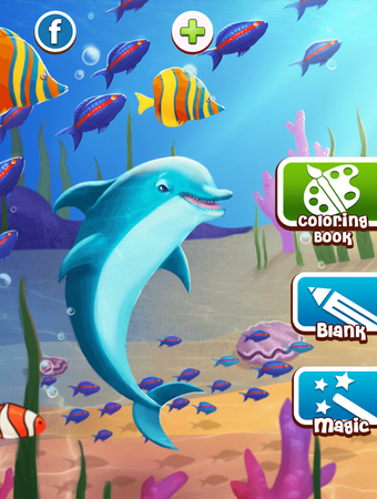 Image 1 for Dolphin and fish coloring…