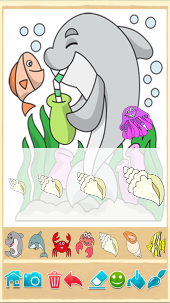 Image 0 for Dolphin and fish coloring…