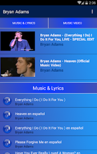 Image 0 for Bryan Adams Popular Songs…