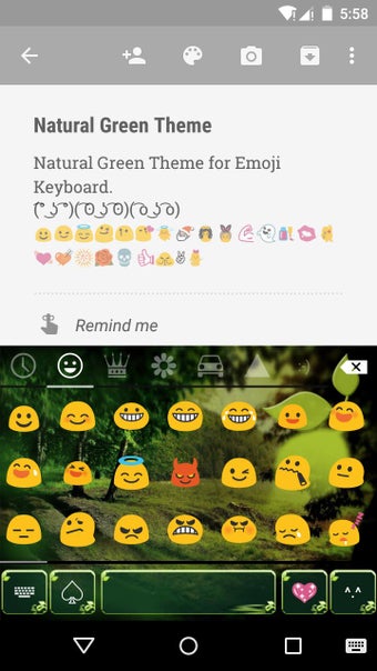 Imagen 1 para Natural Green Emoji Keybo…