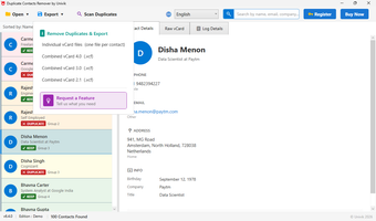 Image 0 for Univik Duplicate Contacts…
