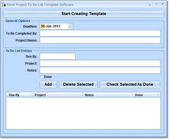 Image 0 for Excel Project To Do List …