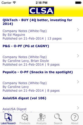 Image 0 for CLSA Research App