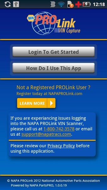 Imagen 0 para NAPA PROLink VIN Capture