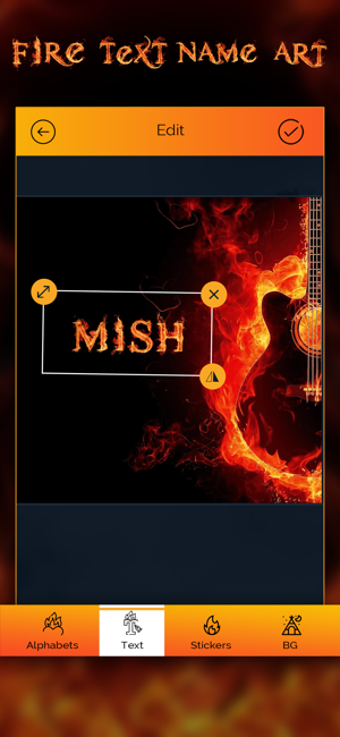 Image 1 for Fire Text Name Art