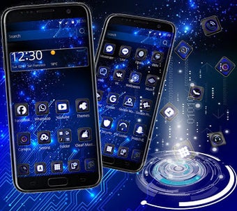 Image 0 for Black blue tech Theme
