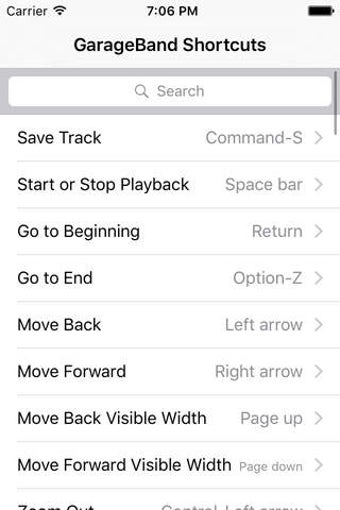 Image 0 for Shortcut: GarageBand Edit…
