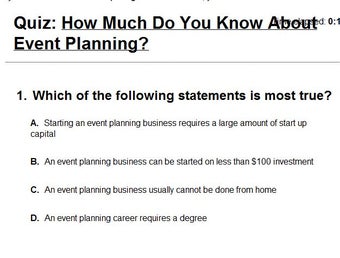 Image 0 for Event Planning Quiz