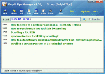 Image 0 for CJC's Delphi Tips Manager