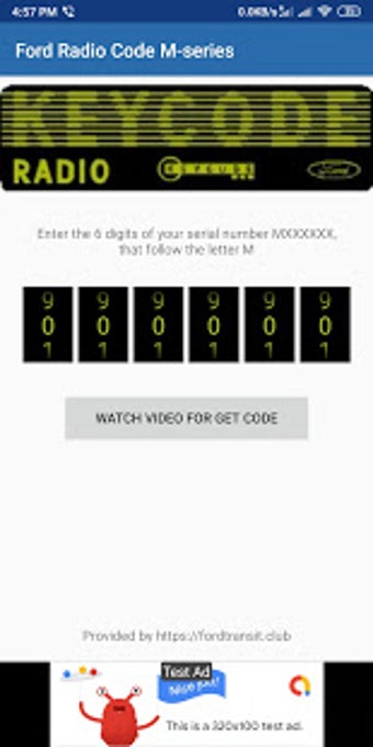 Imagen 0 para Ford Radio Code M-series …
