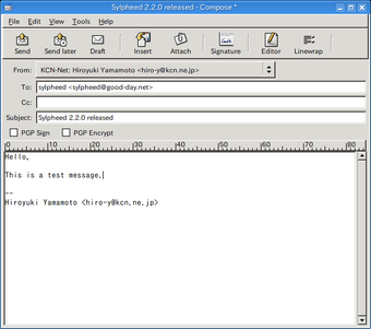 Image 0 for Sylpheed for Linux