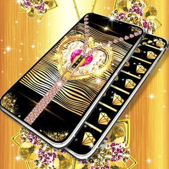 Image 1 for Gold diamond lock screen