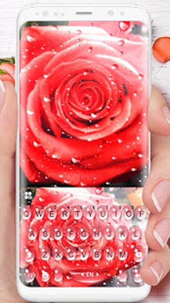 Imagen 0 para Raindrop Red Rose Keyboar…