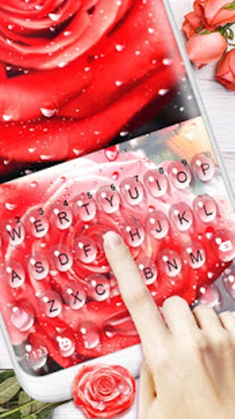 Imagen 2 para Raindrop Red Rose Keyboar…