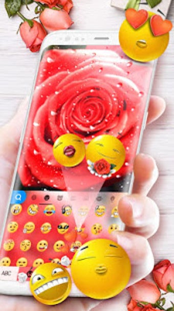 Imagen 2 para Raindrop Red Rose Keyboar…