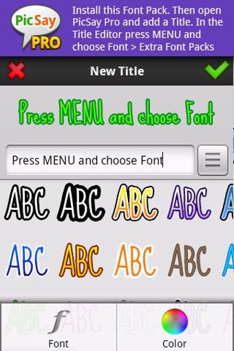 Imagen 1 para PicSay Pro Font Pack - A