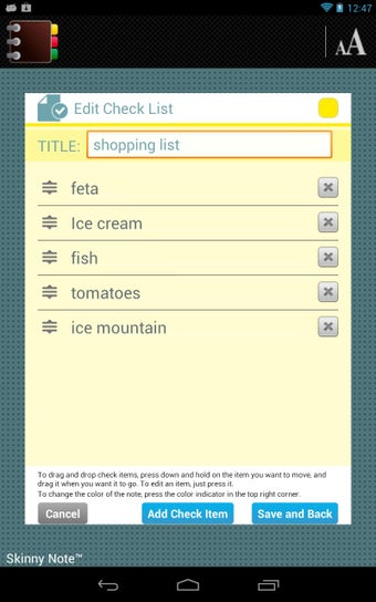 Imagen 2 para SkinnyNote Notepad