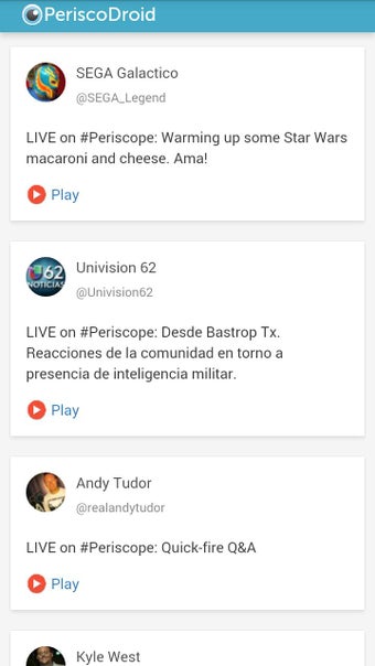 Image 0 for PeriscoDroid - Streams