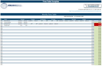 Image 0 for Timetable Template