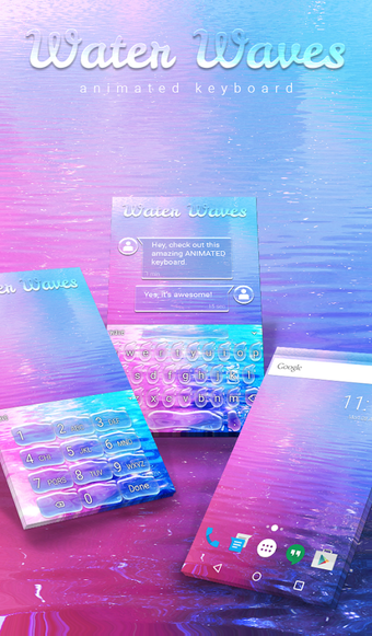 Imagen 1 para Water Waves Animated Keyb…