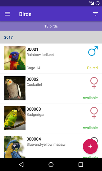 Image 0 for My Birds - Aviary Manager