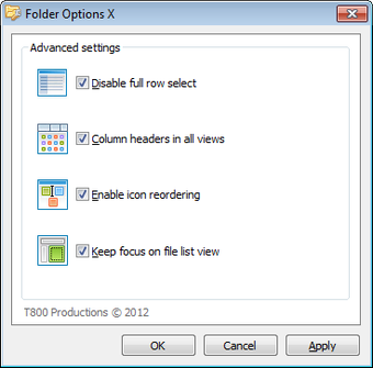 Image 0 for Folder Options X