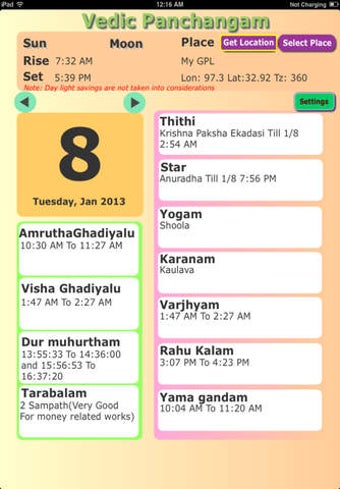 Image 0 for Panchangam for any place