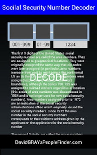 Image 3 for Social Security # Decoder