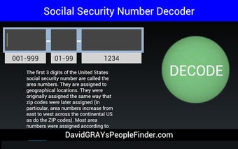 Image 2 for Social Security # Decoder