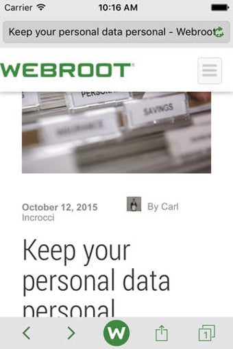 Image 0 for Webroot SecureWeb Browser