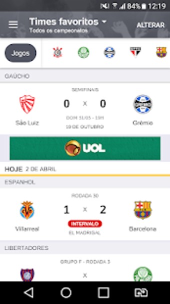 Image 1 for Placar UOL - Brasileiro 2…
