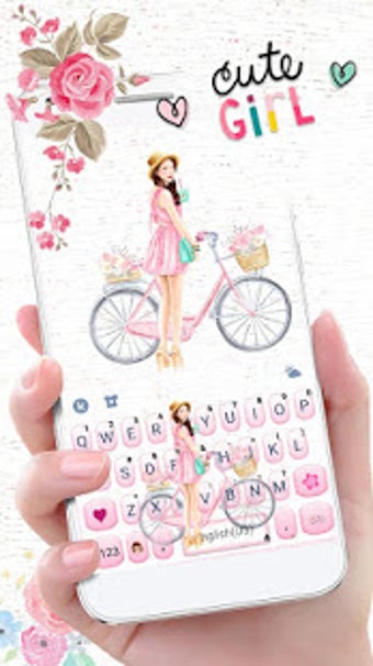 Image 0 for Floral Bicycle Girl Keybo…
