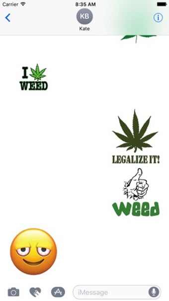 Imagen 1 para Marijuana Weed Emoji Stic…