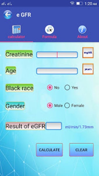 Imagen 1 para eGFR Calculator