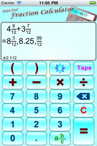 Image 0 for Math Tool - Fraction Calc…