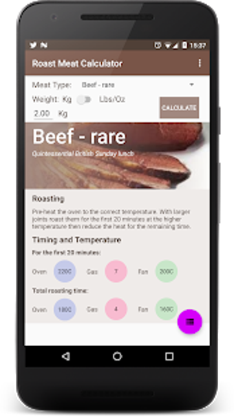 Imagen 0 para Roast Meat Calculator