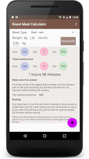 Imagen 1 para Roast Meat Calculator