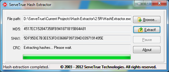 Image 0 for MD5/SHA1 Hash Extractor
