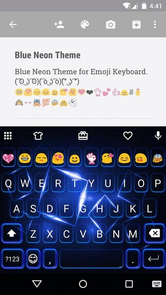 Image 1 for Blue Neon Emoji Keyboard …