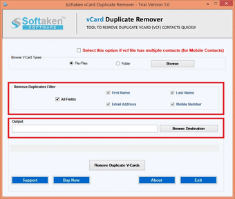 Imagen 0 para Softaken vCard Duplicate …
