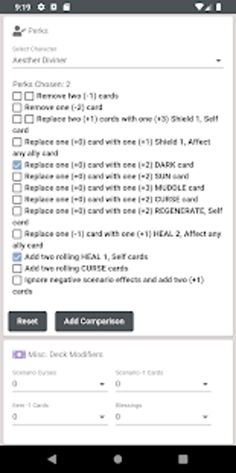 Imagen 2 para Gloomhaven Perk Calculato…