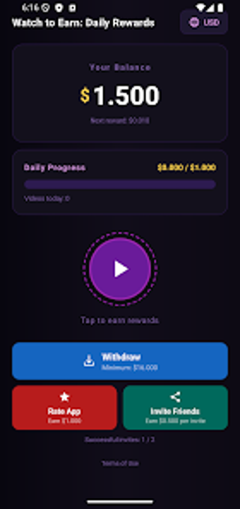 Imagen 0 para Watch to Earn: Daily Rewa…