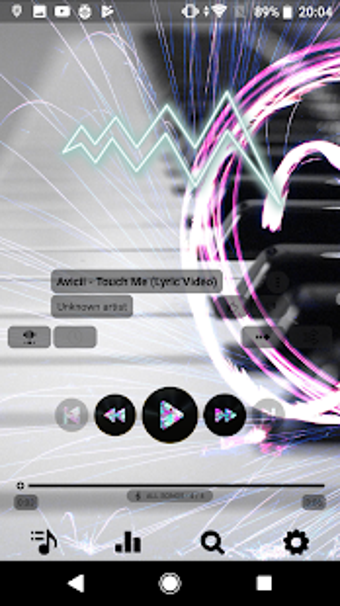 Image 1 for Poweramp skin neon v3