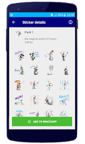 Imagen 1 para Olaf Stickers For WhAtsAP…