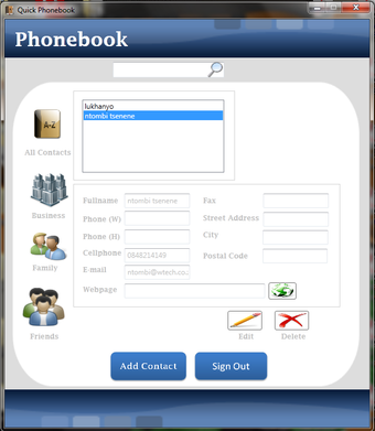 Image 1 for QPhonebook