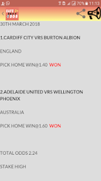 Imagen 3 para Safe 2+ Daily Odds