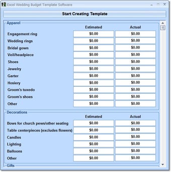 Image 0 for Excel Wedding Budget Temp…