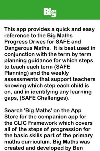 Image 0 for Big Maths: SAFE Maths