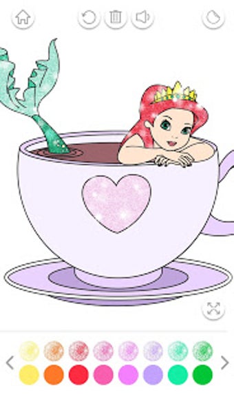 Imagen 1 para Mermaid Coloring Book Gli…