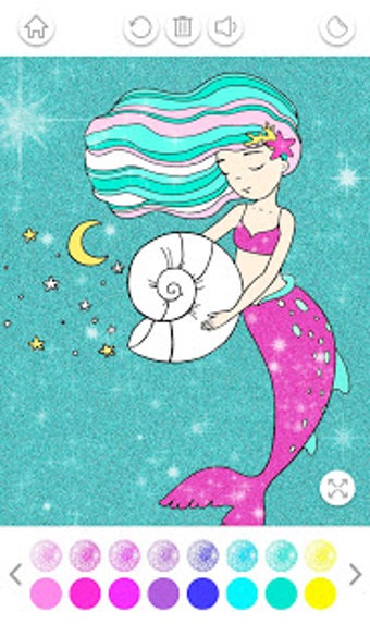 Imagen 2 para Mermaid Coloring Book Gli…